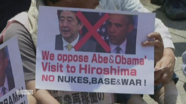 Manifestation à Hiroshima contre la venue d'Obama