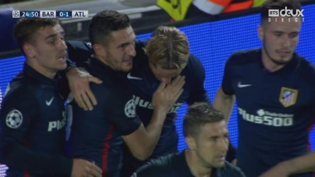 ¼, FC Barcelone – Atl. Madrid (0-1): bien servi par Koke, Torres frappe entre les jambes de ter Stegen et ouvre le score pour l'Atlético