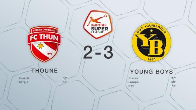 Thoune - Young Boys (2-3): le résumé du match