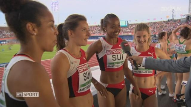 4x100m dames: l’interview de la Vaudoise Sarah Atcho (21 ans), membre de ,l’équipe qualifiée pour la finale avec un record de Suisse (42’’87)