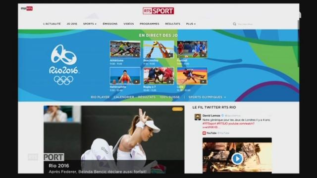Rio 2016: la RTS sera connectée 22h - 24h aux Jeux