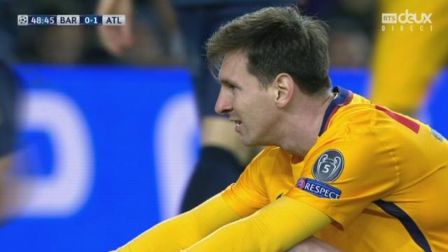 ¼, FC Barcelone – Atl. Madrid (0-1): retourné acrobatique de Messi qui frôle le montant d'Oblak