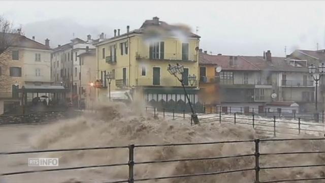 La rivière Tanaro en crue dans la ville de Garessio