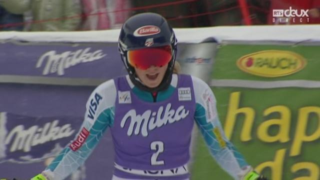 slalom dames, 2e manche: Mikaela Shiffrin (USA) remporte avec plus de 2 secondes d’avance sur la deuxième!