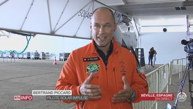 Atterrissage de Solar Impulse à Séville: entretien avec Bertrand Piccard à Séville