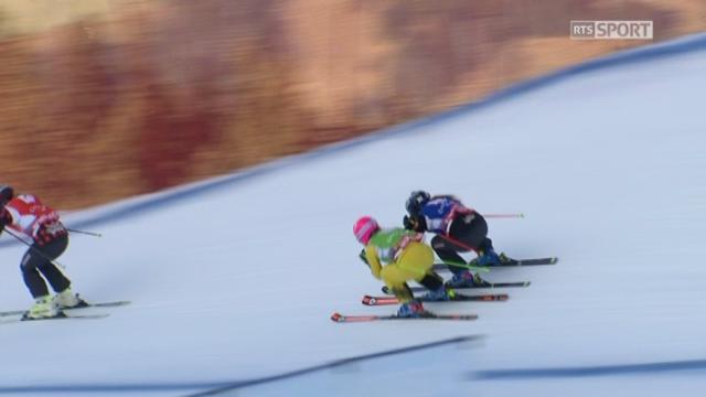 Skicross femmes, Montafon (AUT):  la Canadienne Brittany Phelan termine dans le filet