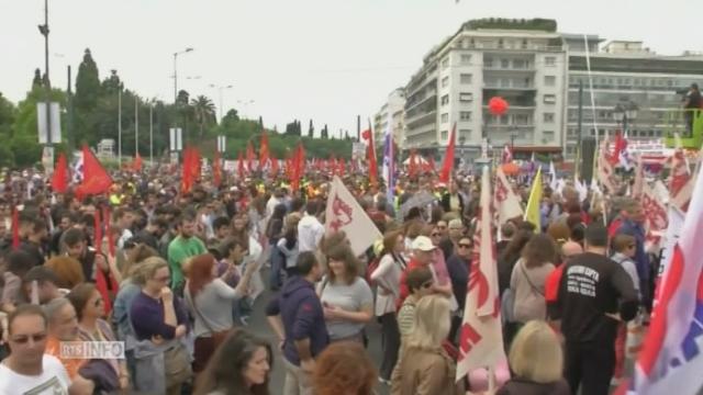 Manifestation et grève à Athènes