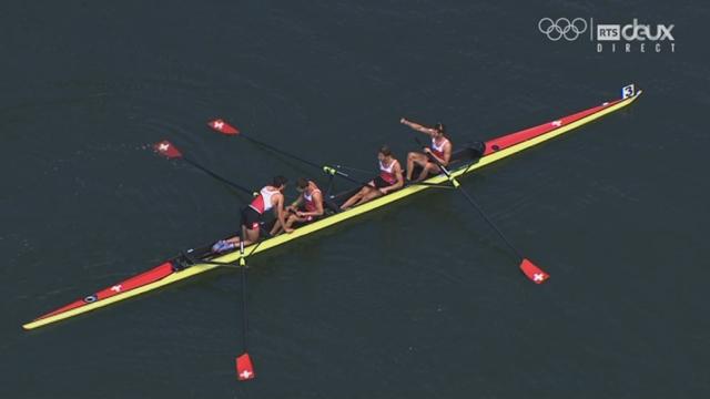 Aviron, messieurs, quatre sans barreur: Médaille d'or pour les Suisses devant les Danois et les Français !