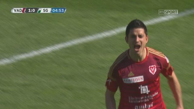 FC Vaduz - Saint-Gall (1-0): Moreno Costanzo ouvre le score pour le FC Vaduz après 5 minutes de jeu