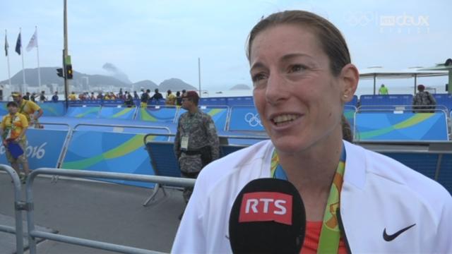 Triathlon dames. Nicola Spirig à l’interview après sa médaille d'argen