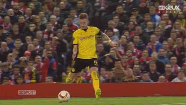 ¼, Liverpool – Borussia Dortmund (1-3):  Hummels sert Reus qui inscrit un 3e but pour Dortmund