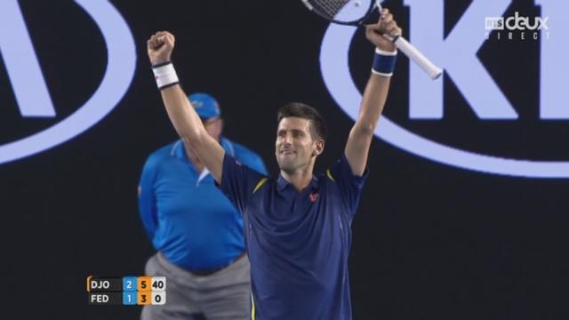 1-2 finale messieurs, Novak Djokovic (SRB) - Roger Federer (SUI) (6-1, 6-2, 3-6, 6-3): Djokovic confirme et va en finale