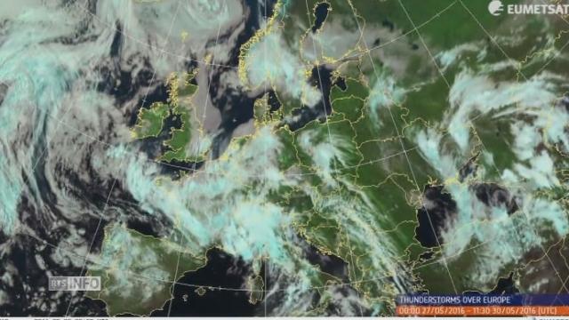 Une animation satellite en time-lapse des intempéries en Europe du 27 au 30 mai 2016