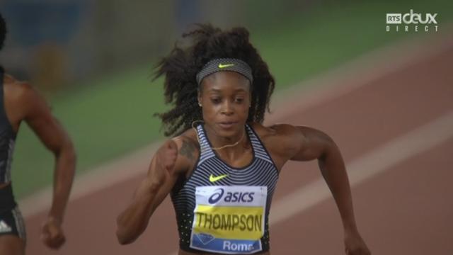 Rome. 100 m dames. Mujinga Kambundji (SUI) seulement 11’’36 (8e). Victoire d’Elaine Thompson (Jam) en 10’’87