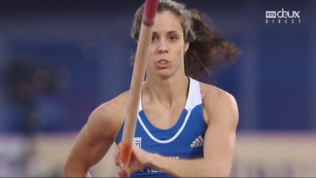 Perche dames. Ekaterina Stefanidi (GRE) franchit une barre à 4,81 m (record des Championnats d’Europe)