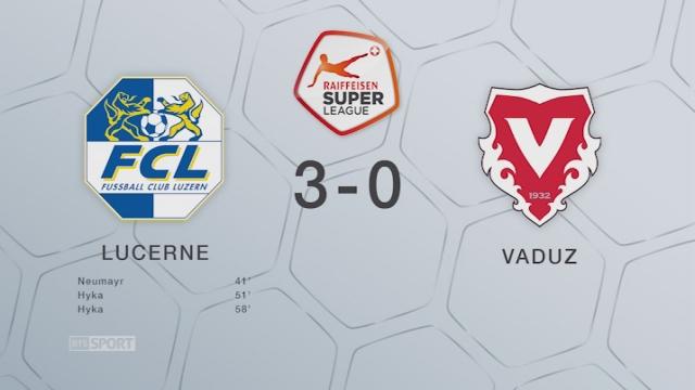 Lucerne - Vaduz (3-0): les Lucernois s'imposent aisément