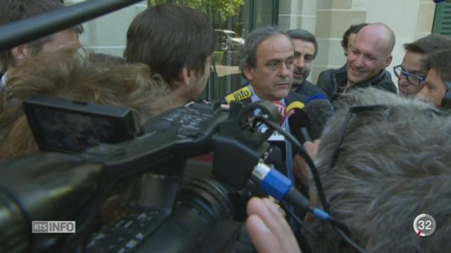 Michel Platini a plaidé sa cause devant le Tribunal Arbitral du Sport à Lausanne (VD)