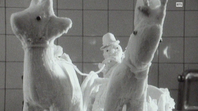 Sculpture en saindoux en 1968. [RTS]
