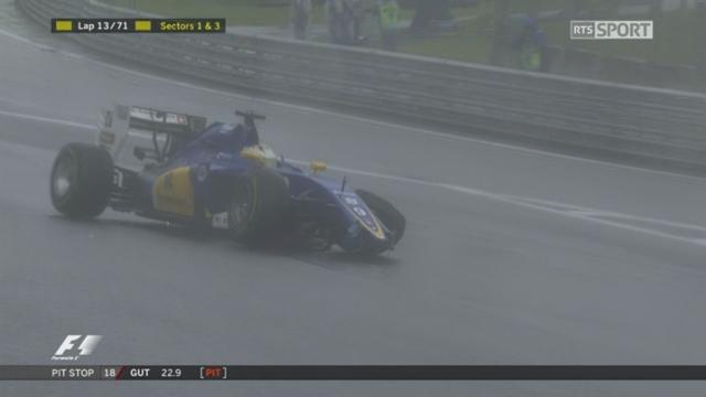 14e tour (sur 71). La safety car réapparaît. C’est la Sauber d’Ericsson, immobile, qui bloque le passage