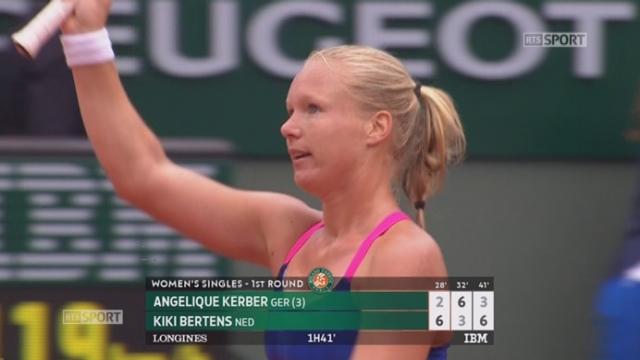 1er tour dames, A.Kerber (GER) – K. Bertens (NED) (2-6, 6-3, 3-6): victoire de Kiki Bertens