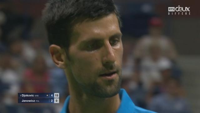 Messieurs. 1er tour: Novak Djokovic (SRB-1) – Jerzy Janowicz (POL) (5-2). Djokovic confirme son break par un jeu blanc et remportera la 1re manche en 43 minutes