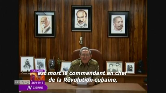 L'annonce de la mort de Fidel Castro par son frère et président cubain Raul Castro