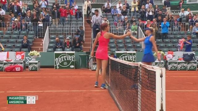 Finale juniors dames, R. Masarova (SUI) - A. Ansimova (USA) (7-5, 7-5): Rebeka Masarova remporte Rolland-Garros 2016!