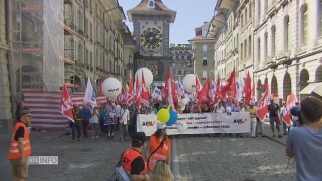 Manifestation pour une avs forte à Berne