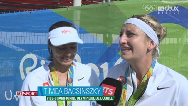 Tennis, finale double dames: RUS-SUI (6-4, 6-4): réaction à chaud de Timea Bacsinszky après la finale