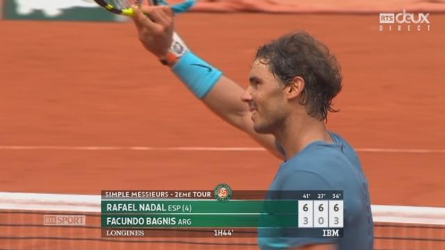 2e tour messieurs, R. Nadal (ESP) – F. Bagnis (ARG) (6-3, 6-0, 6-3): Rafael Nadal s’impose en 3 sets et poursuit sa route à Paris