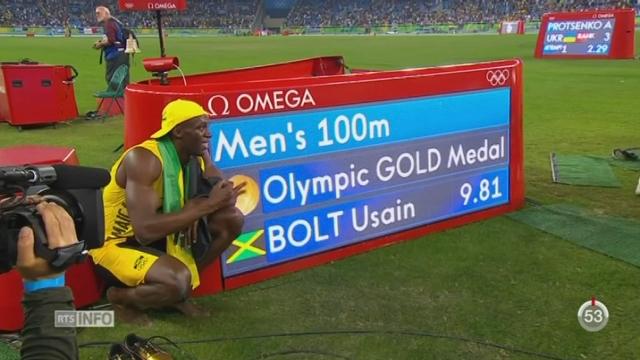 Rio 2016-Athlétisme: Usain Bolt remporte sa troisième médaille d’or olympique consécutive
