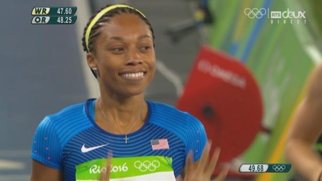 Athlétisme, 400 m dames (1-2): Allyson Felix (USA) domine la 3e demi-finale devant la Bahaméenne Shaunae Miller