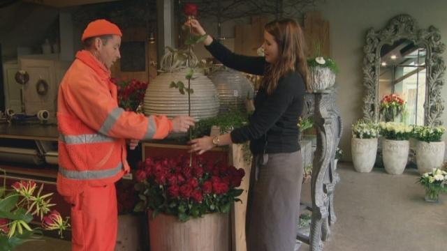 Le balayeur à la rose