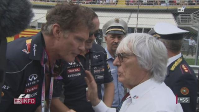 Bernie Ecclestone sur la grille de départ du grand prix de Monza en 2013.