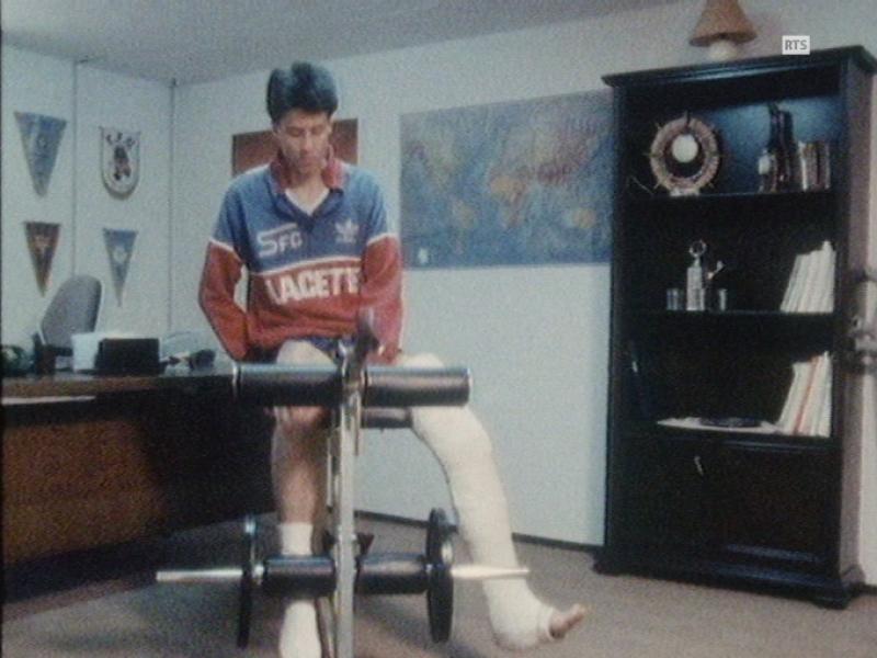 Lucien Favre après son accident de 1985. [RTS]