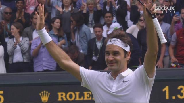 1-8 messieurs. Roger Federer (SUI-3) – Steve Johnson (USA) (6-2 6-3 7-5). Federer n’a toujours pas cédé le moindre set dans ce tournoi de Wimbledon!