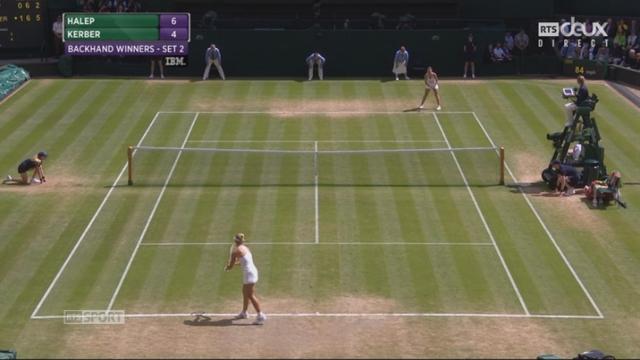 ¼ dames. Simona Halep (ROU-5) – Angelique Kerber (GER-4) (5-7 6-7). La 2e manche se joue au tie-break et l’Allemande se qualifie pour les demi-finales