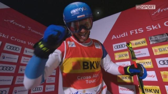 Skicross - Arosa (SUI): finale, victoire du Suisse Romain Detraz devant Brady Leman (CAN) 2e et Jean Frederic Chapuis (FRA) 3e
