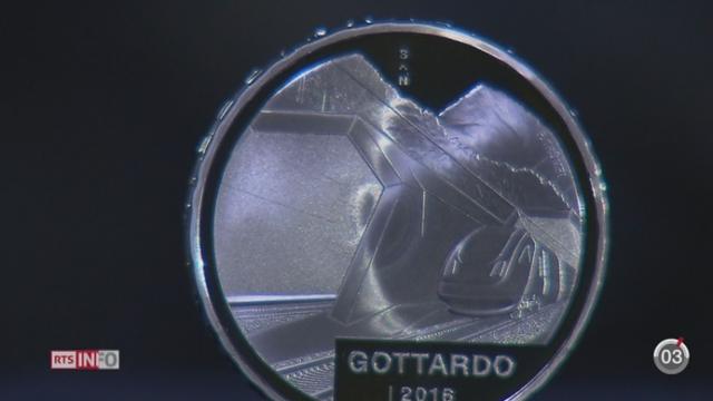 La monnaie fédérale Swissmint émet une pièce commémorative pour l’inauguration du tunnel du Gothard