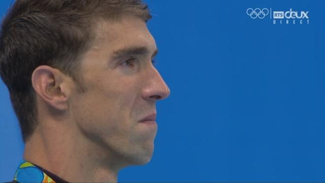 Natation messieurs : l’émotion de Michael Phelps au moment de recevoir sa 20e médaille d’or