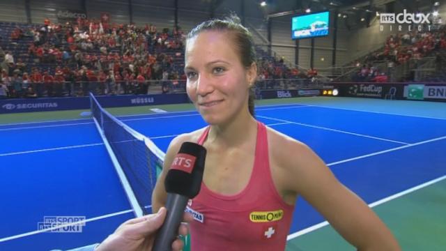 ½, Suisse – République tchèque, Viktorija Golubic (SUI)  - Karolina Pliskova (CZE) (3-6, 6-4, 6-4) : l’interview de Viktorija Golubic après sa victoire