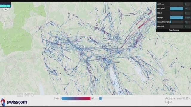 Animation des flux du trafic routier à Zurich