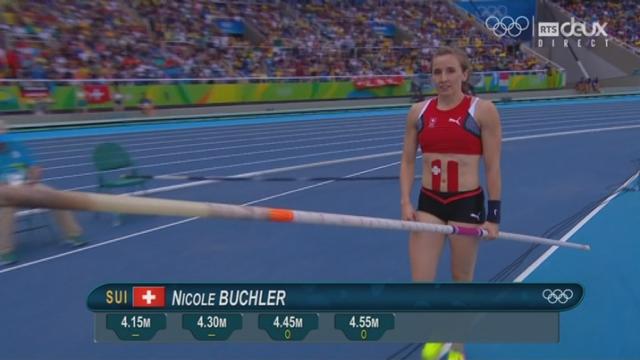 Saut à la perche, dames: Angelica Moser rate son troisième essai à 4.55 m alors que Nicole Büchler réussi son premier essai