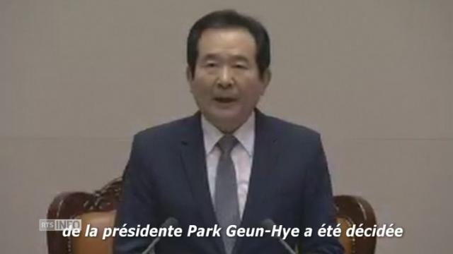 Annonce de la destitution de la présidente sud-coréenne