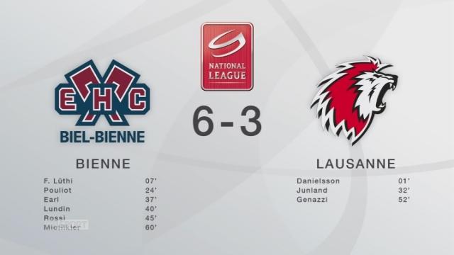 Hockey - LNA : Bienne - Lausanne (6-3): les Biennois s'imposent nettement face à Lausanne