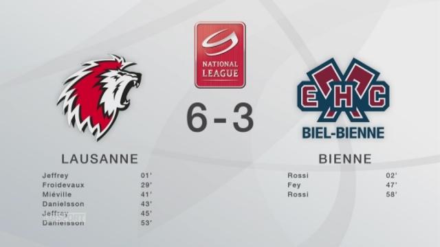 Hockey - LNA: Lausanne - Bienne (6-3): Lausanne domine Bienne à domicile