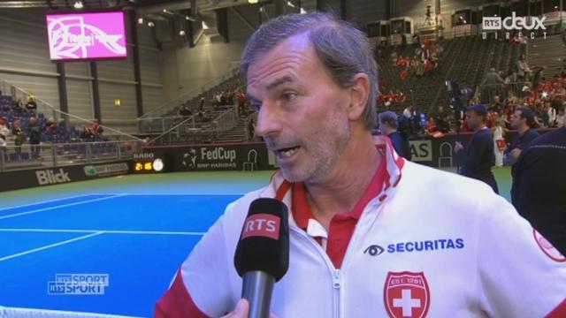 ½, Suisse – République tchèque, Viktorija Golubic (SUI)  - Karolina Pliskova (CZE) (3-6, 6-4, 6-4) : la réaction du capitaine suisse, Heinz Günthardt