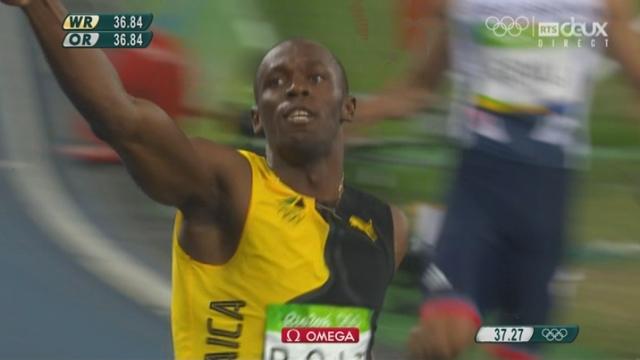 Athlétisme messieurs, relais 4x100m: Usain Bolt et la Jamaïque médaillés d'or devant le Japon et les USA