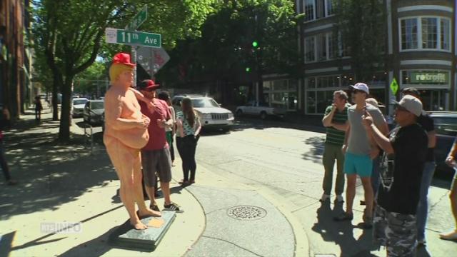 Une statue de Donald Trump nu dans plusieurs villes américaines