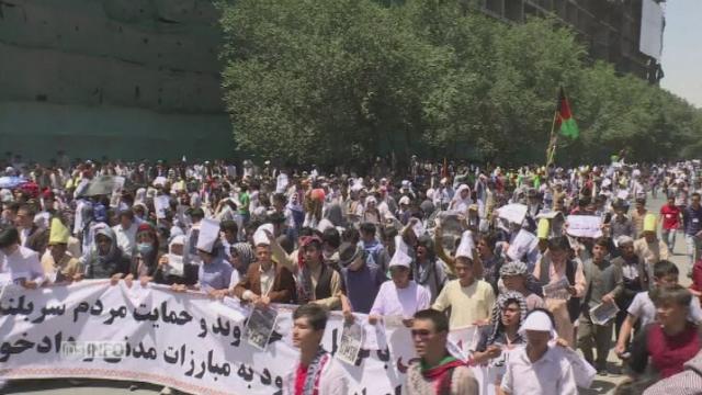 Une manifestation à Kaboul frappée par un attentat